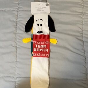 Hallmark Peanuts Snoopy 'Team Santa' Red, White, Black & Yellow Novelty Socks